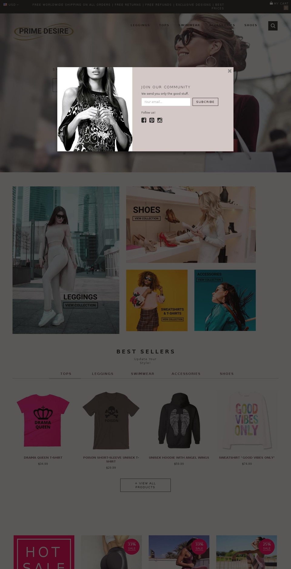 primedesire.com — Shopify storefront screenshot