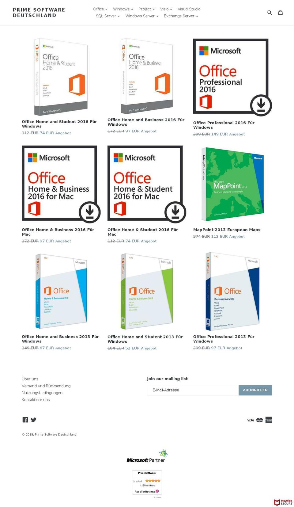primedeu.com — Shopify storefront screenshot