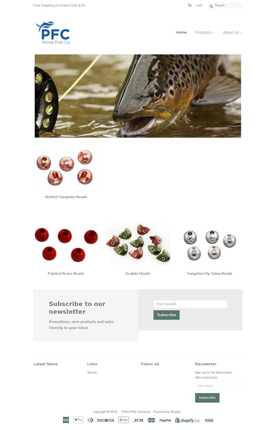 primefishco.com shopify website screenshot