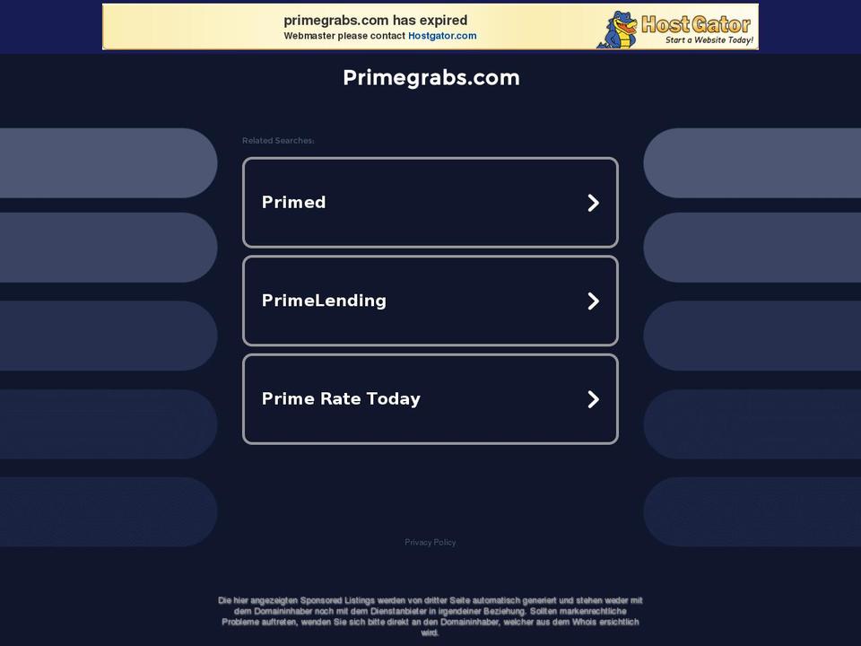 primegrabs.com shopify website screenshot