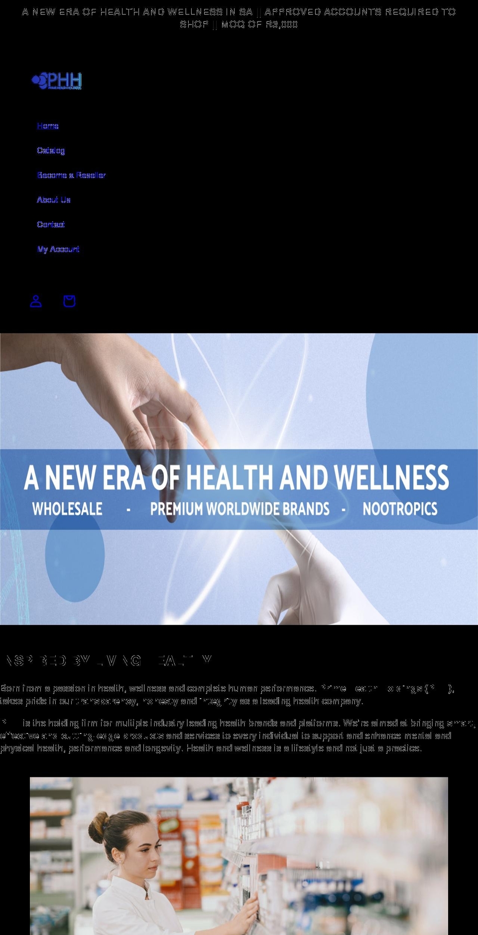 primehealthholdings.com shopify website screenshot