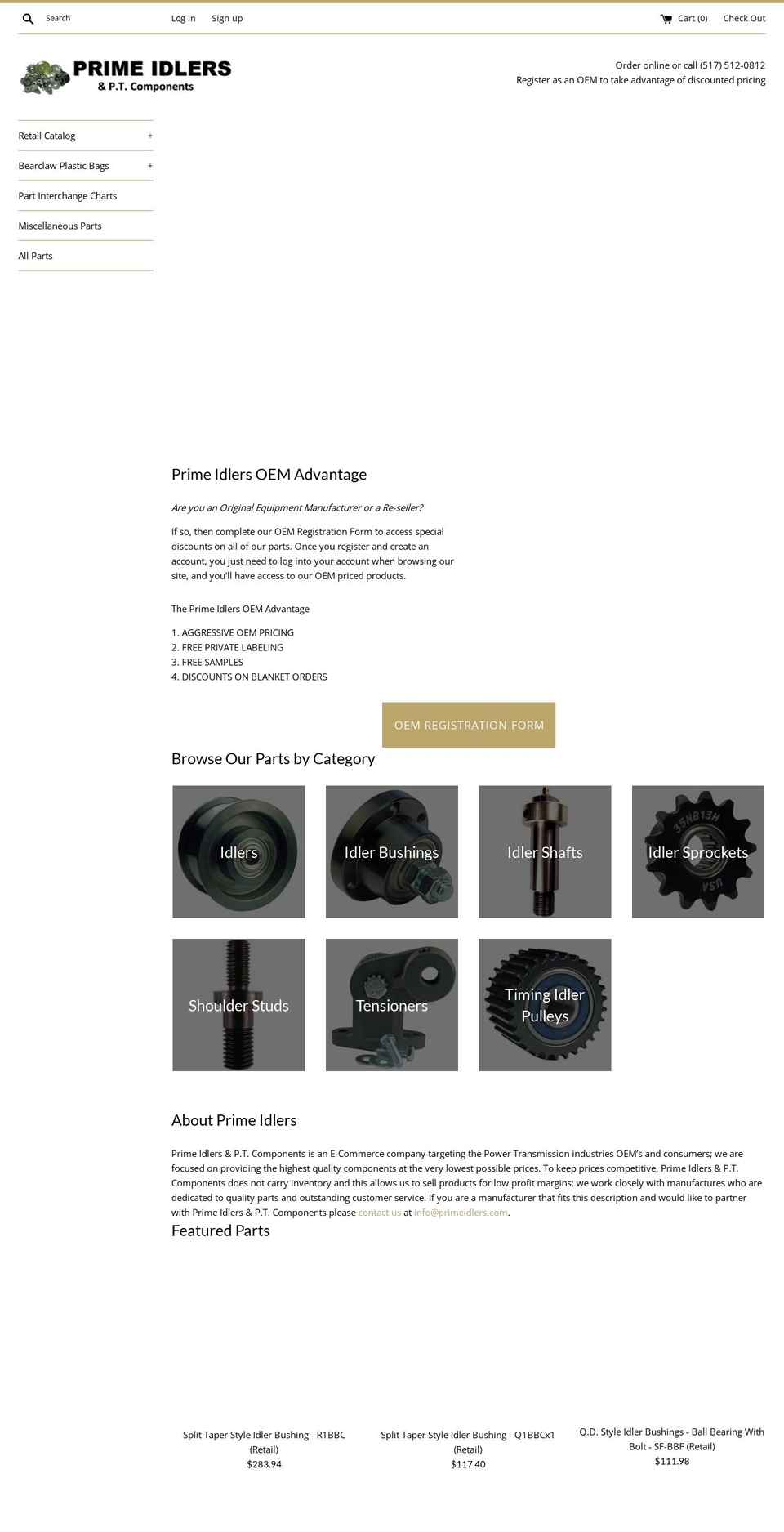 primeidlers.com shopify website screenshot