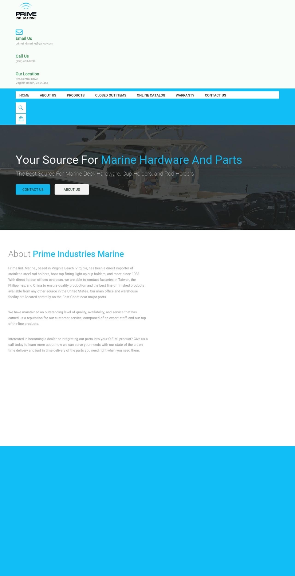 primeindmarine.com — Shopify storefront screenshot