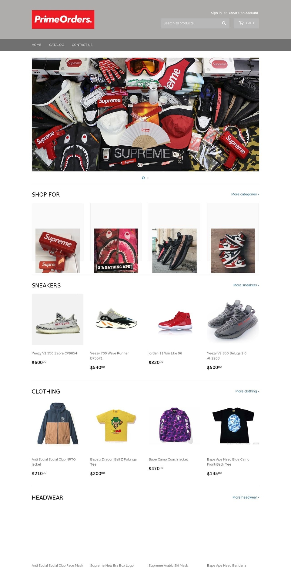 primeorder.org shopify website screenshot