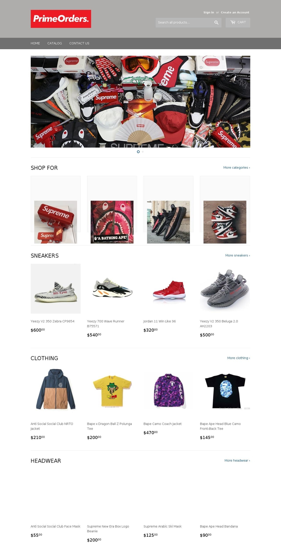 primeorders.org shopify website screenshot