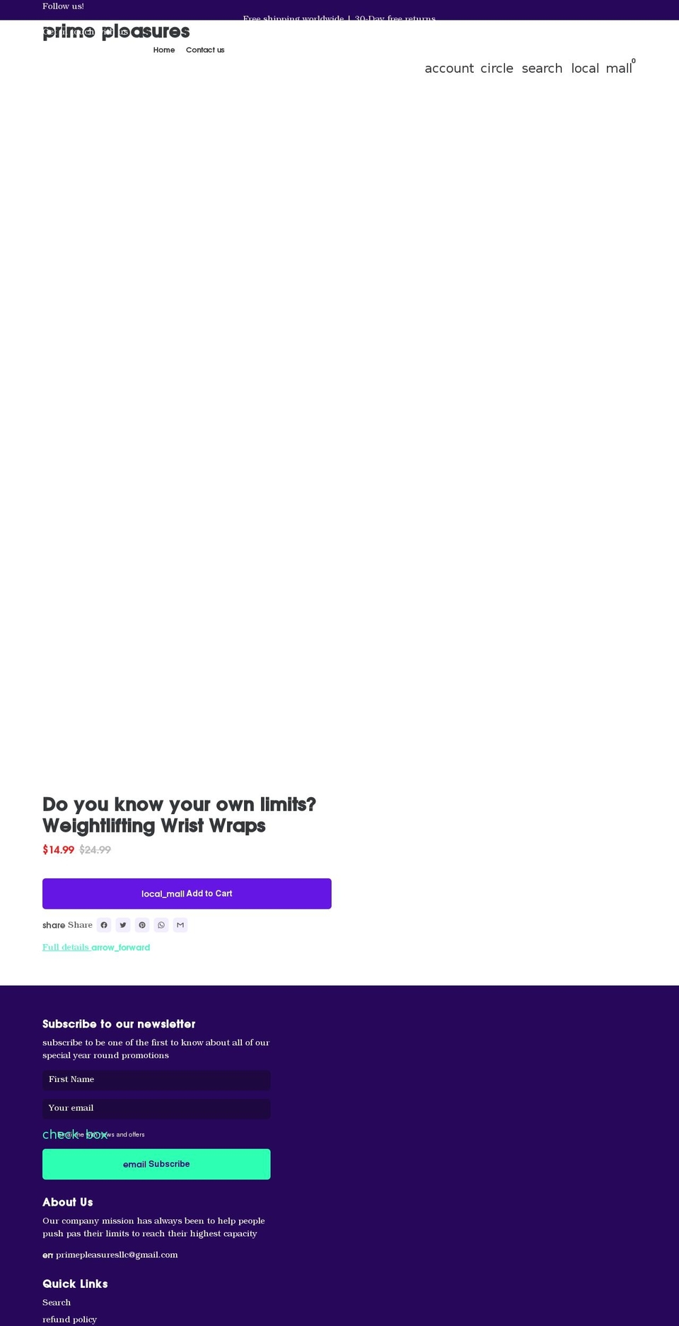 primepleasures.com shopify website screenshot