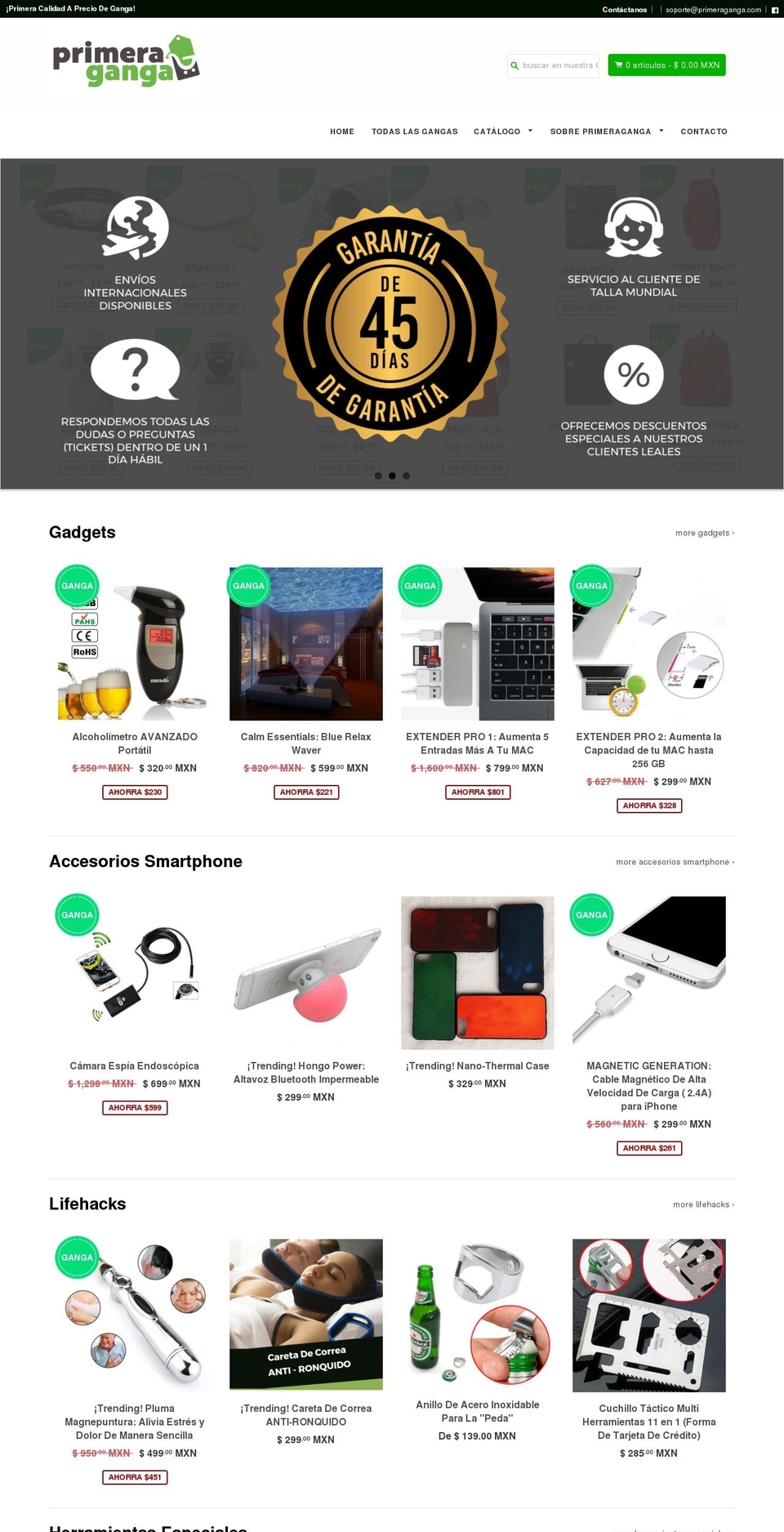 primeraganga.com — Shopify storefront screenshot