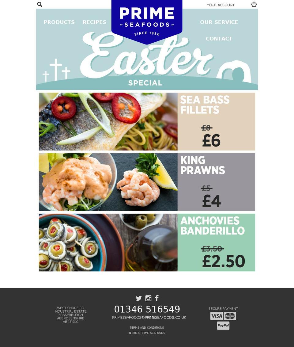 Prime Seafoods Shopify theme site example primeseafoods.com