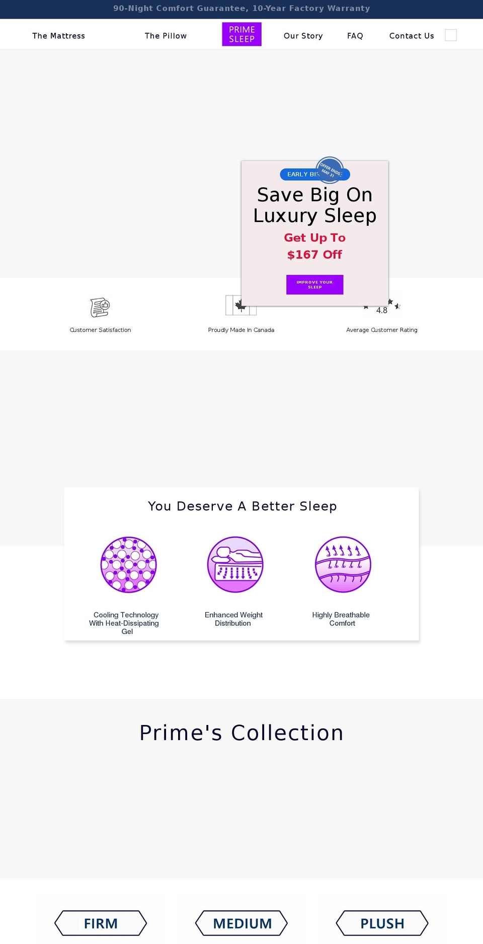 upload Shopify theme site example primesleep.ca