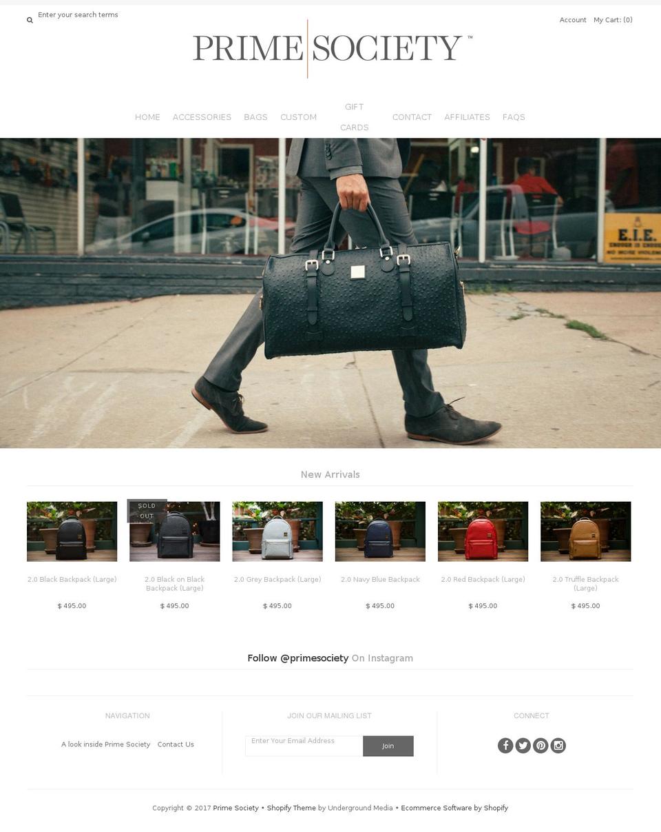 Prime Society  Feb-- Shopify theme site example primesociety.com