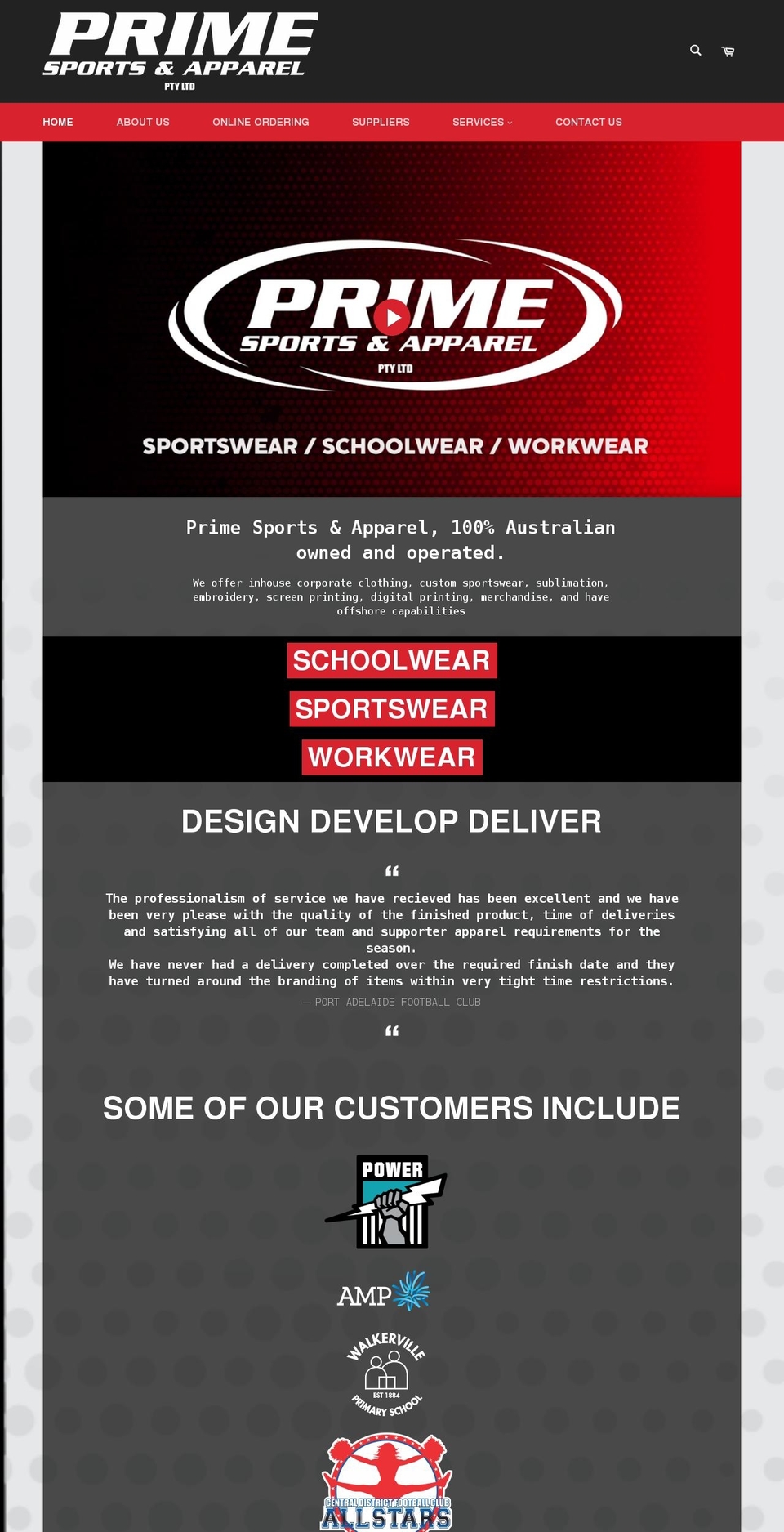 primesports.com.au shopify website screenshot