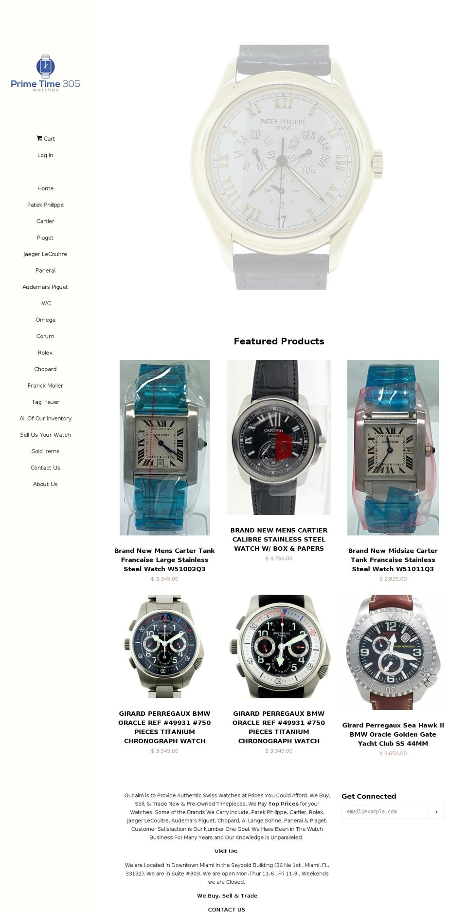 primetime305watches.com shopify website screenshot
