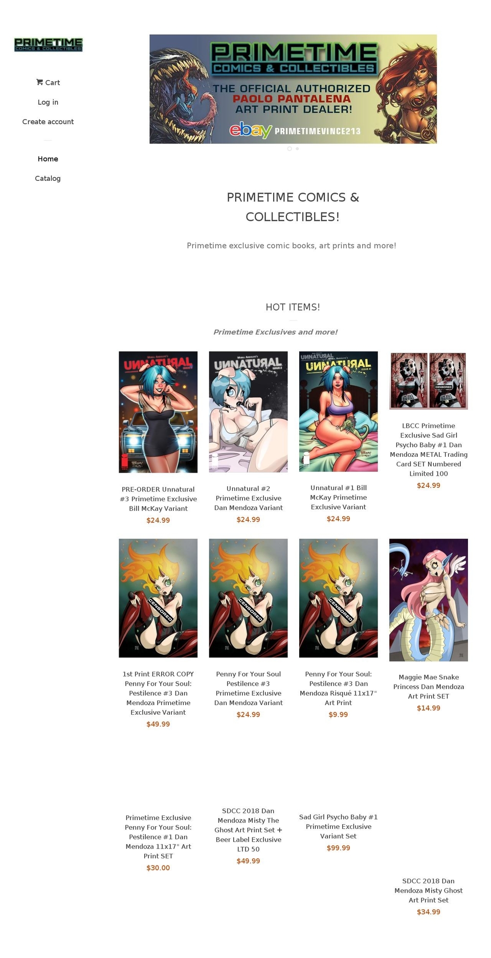 primetimecollectibles.com — Shopify storefront screenshot
