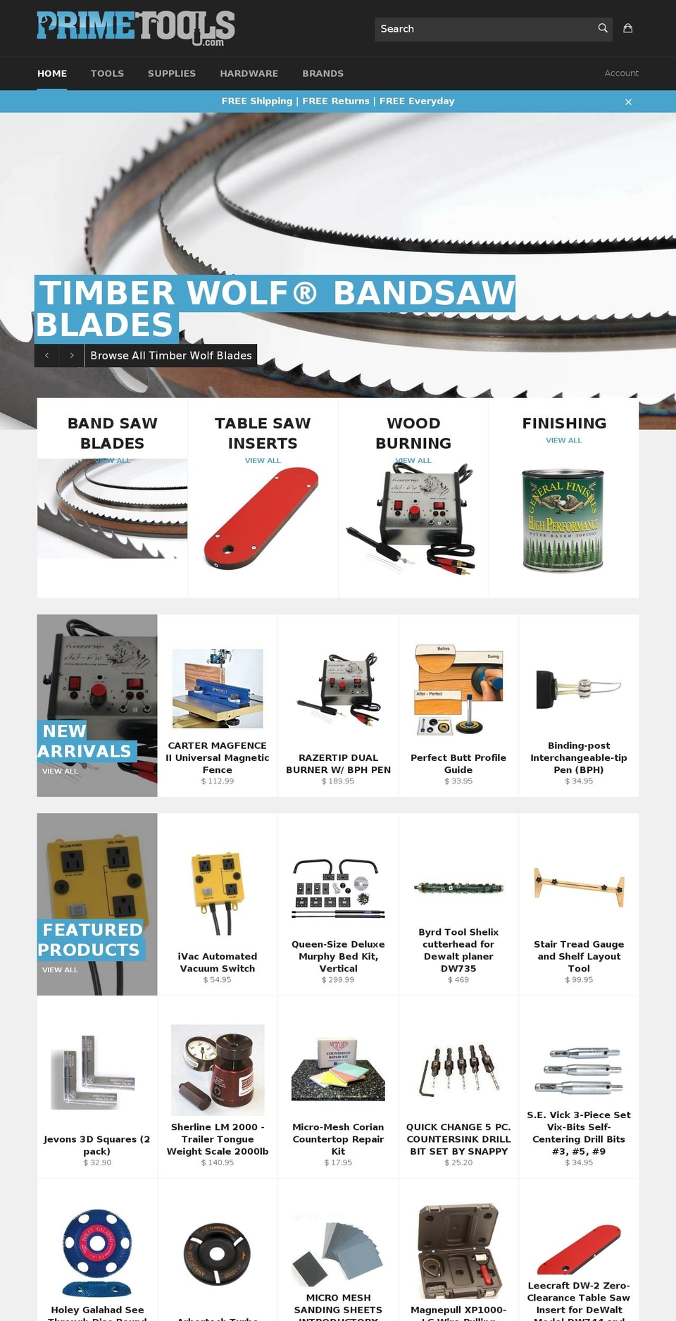 primetools.com shopify website screenshot