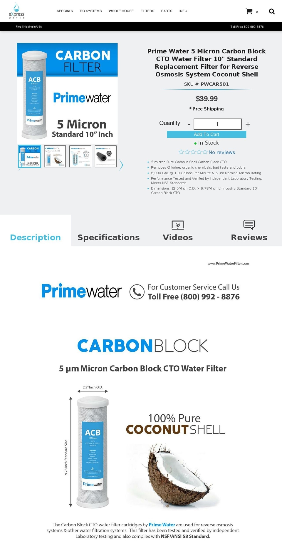 primewaterfilter.com — Shopify storefront screenshot