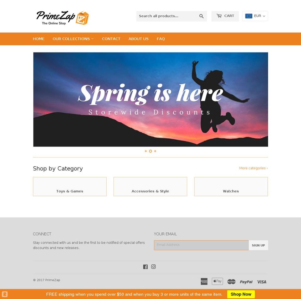 primezap.com shopify website screenshot