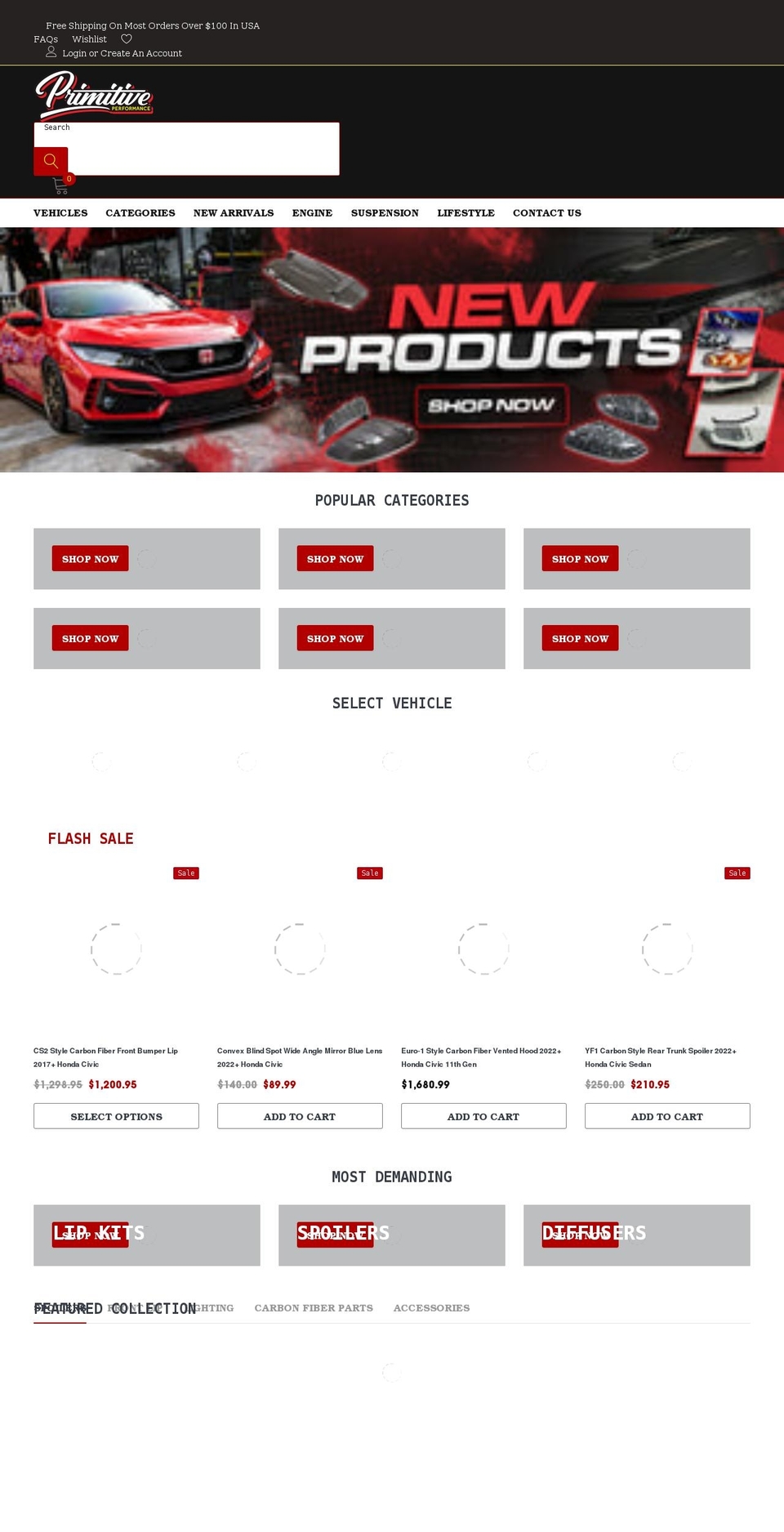 Ready Stage Fivercontent removal Shopify theme site example primitive-performance-auto.myshopify.com