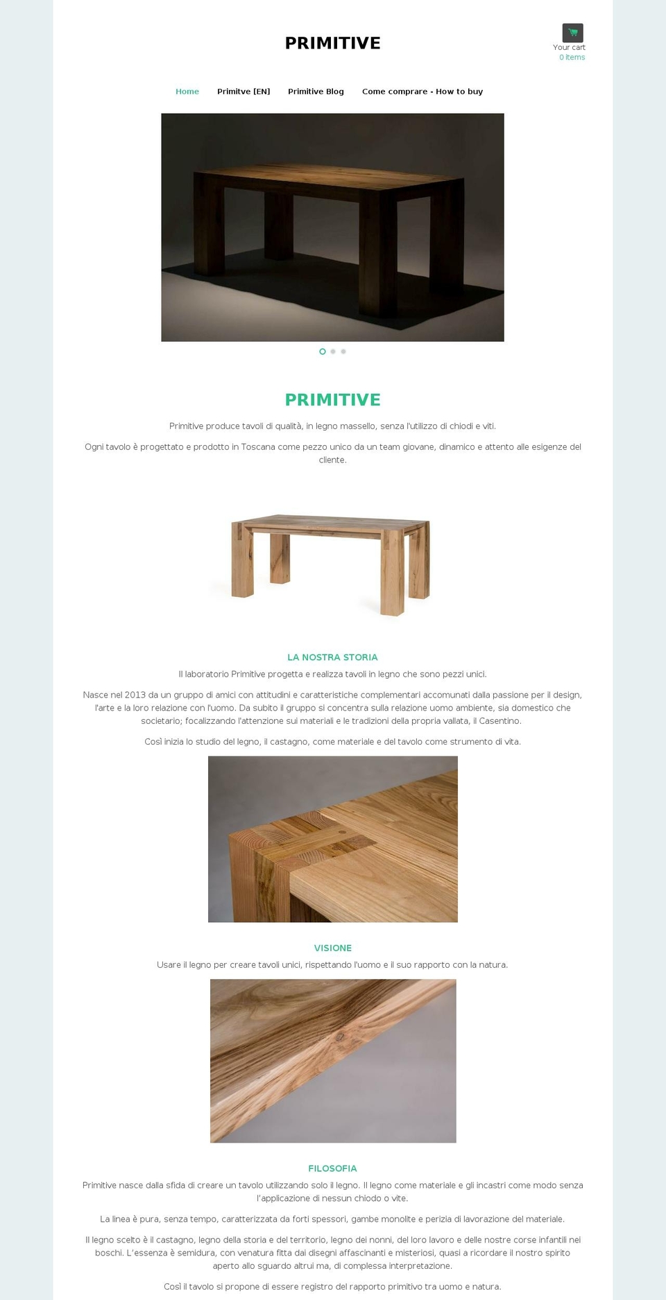 primitive-wood.com — Shopify storefront screenshot