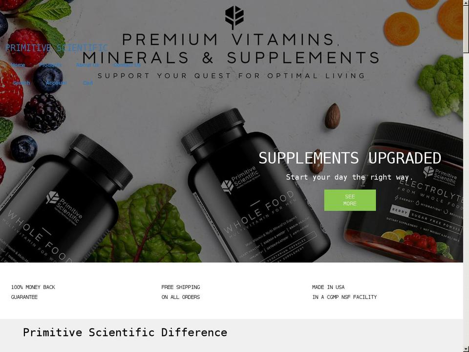 primitivescientific.com shopify website screenshot