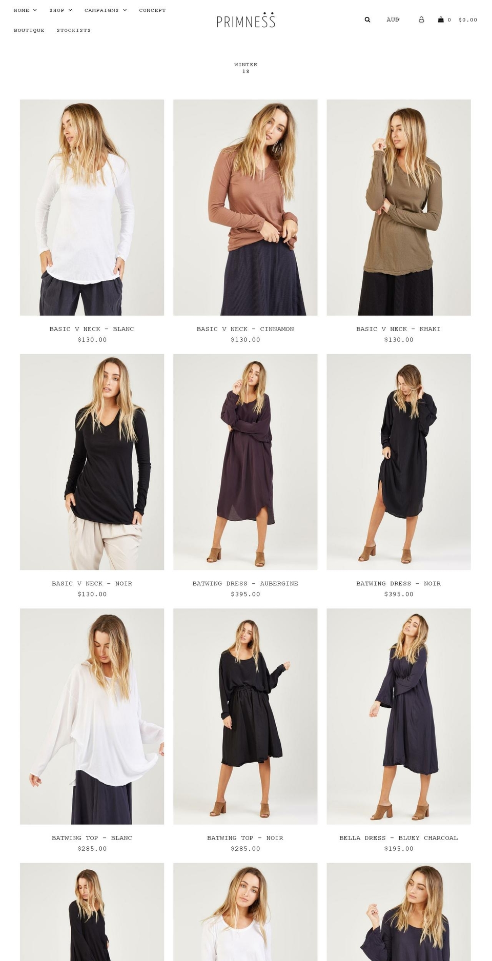 primness.com shopify website screenshot