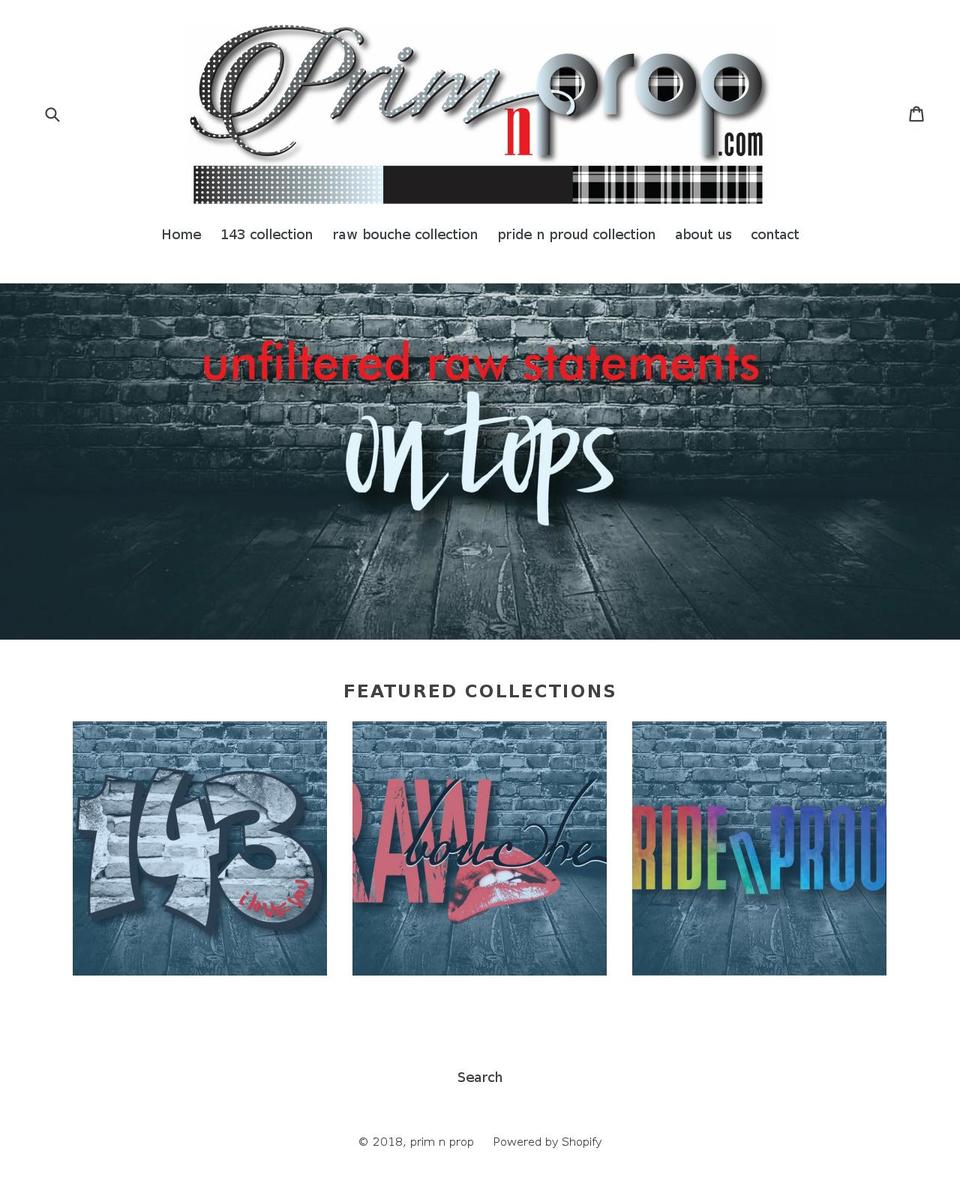 primnprop.com — Shopify storefront screenshot