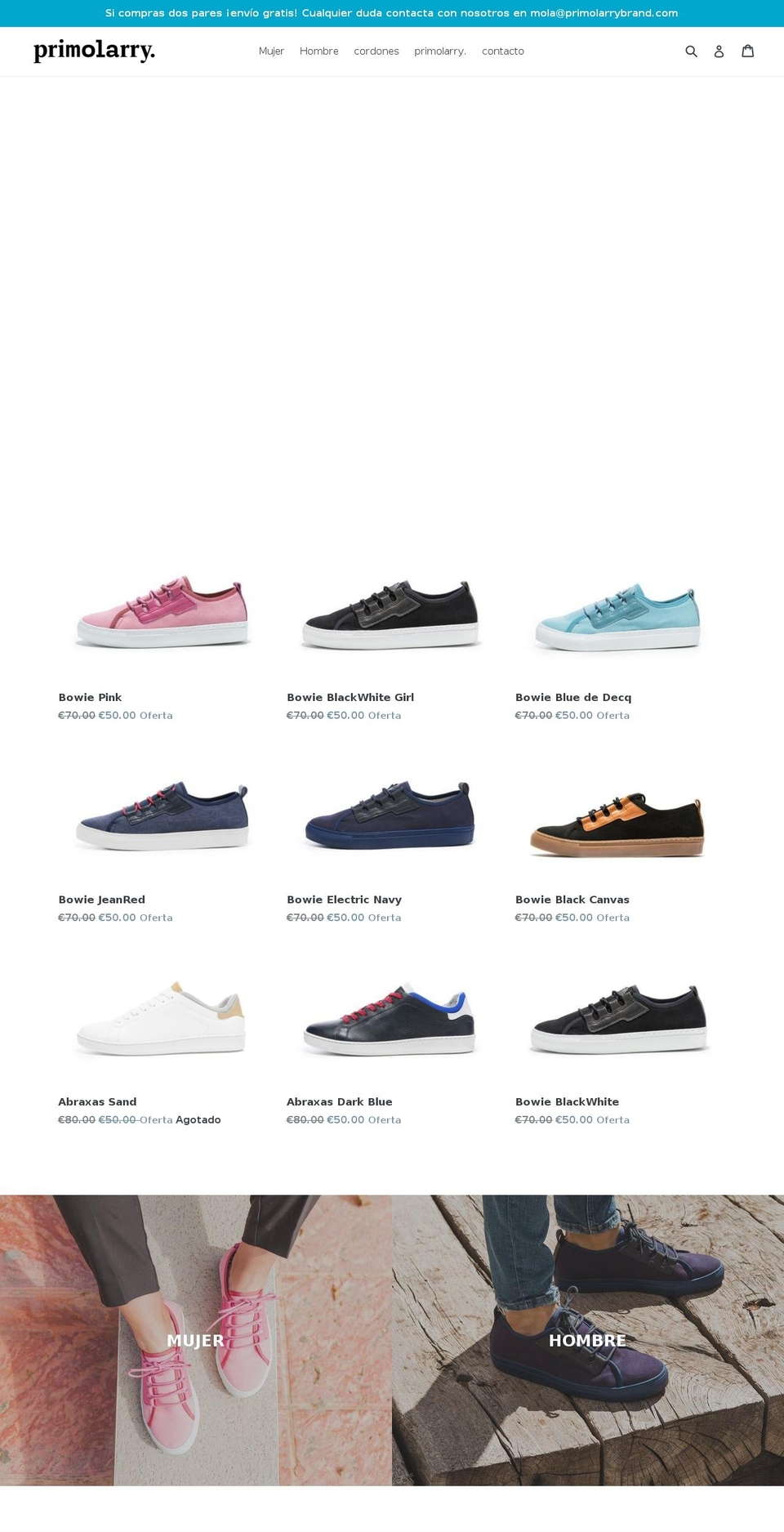 primolarryshoes.com — Shopify storefront screenshot