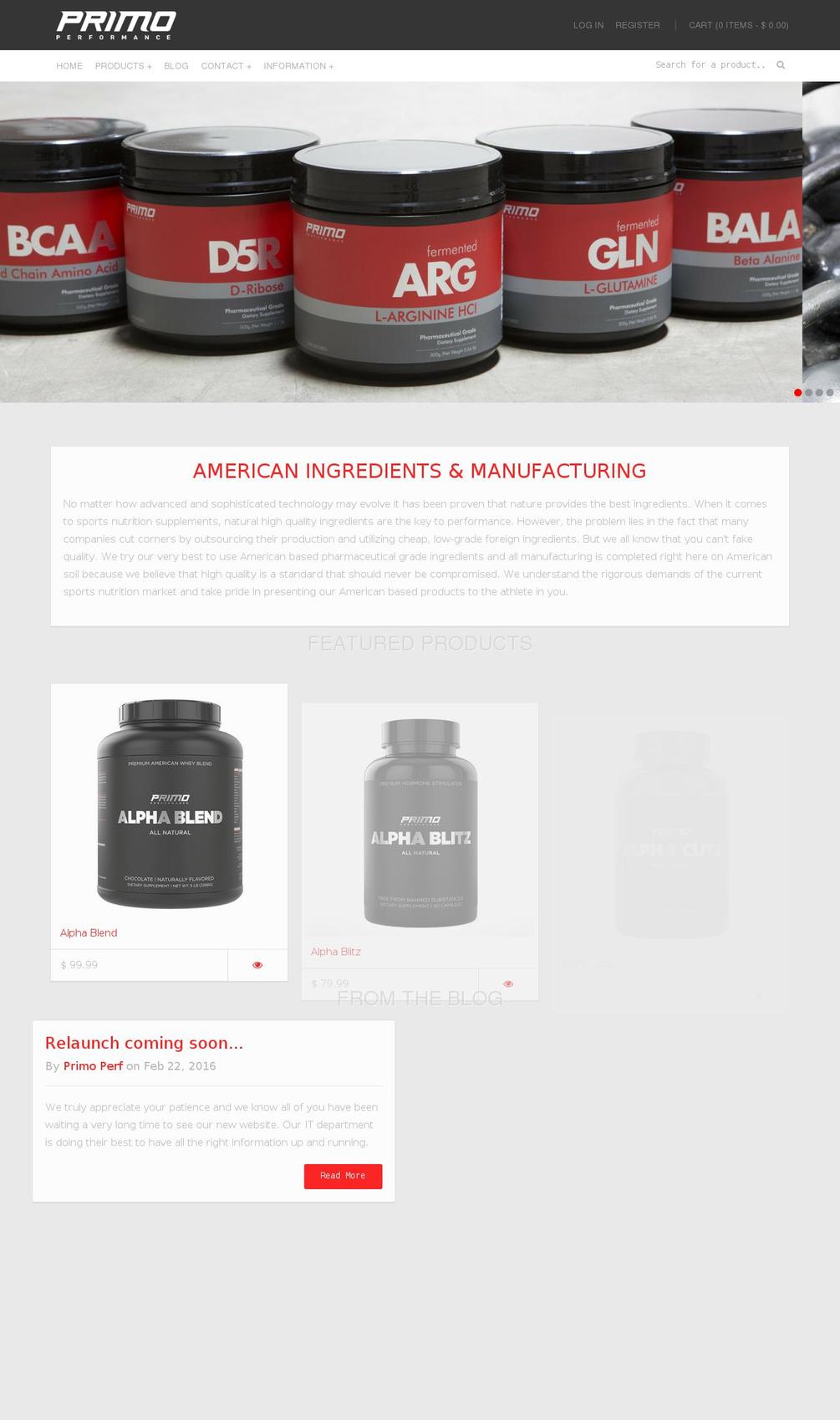 primoperf.com shopify website screenshot