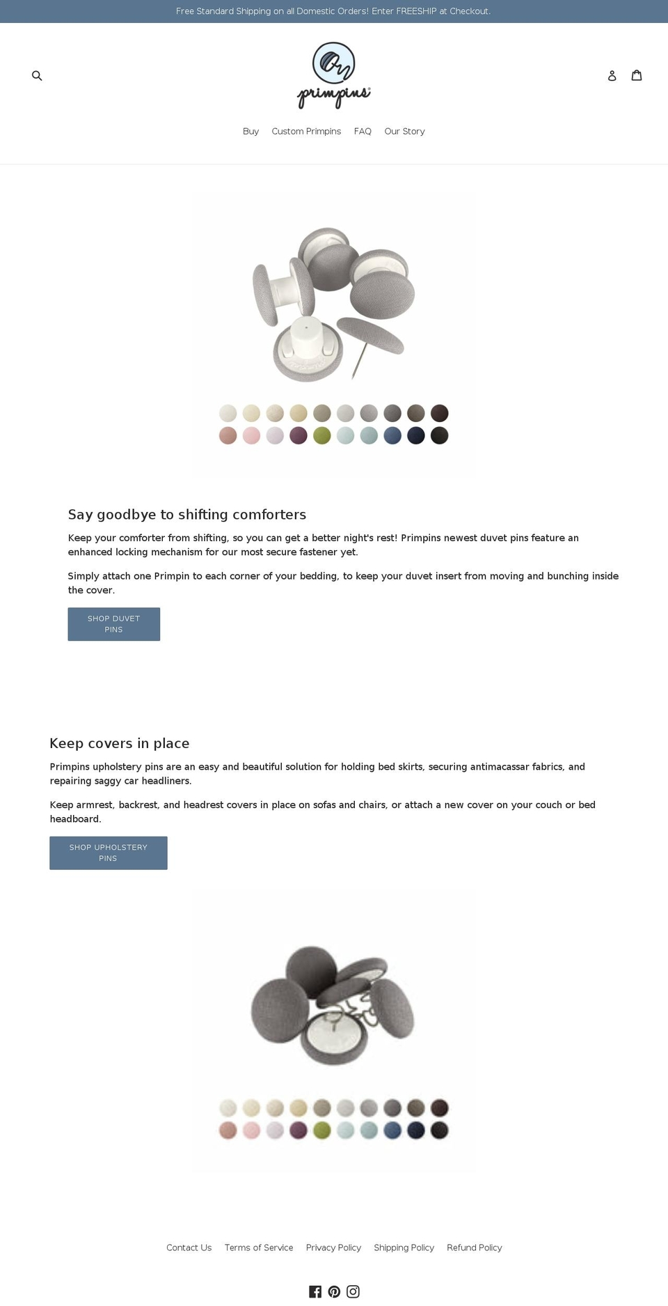 primpins.com shopify website screenshot