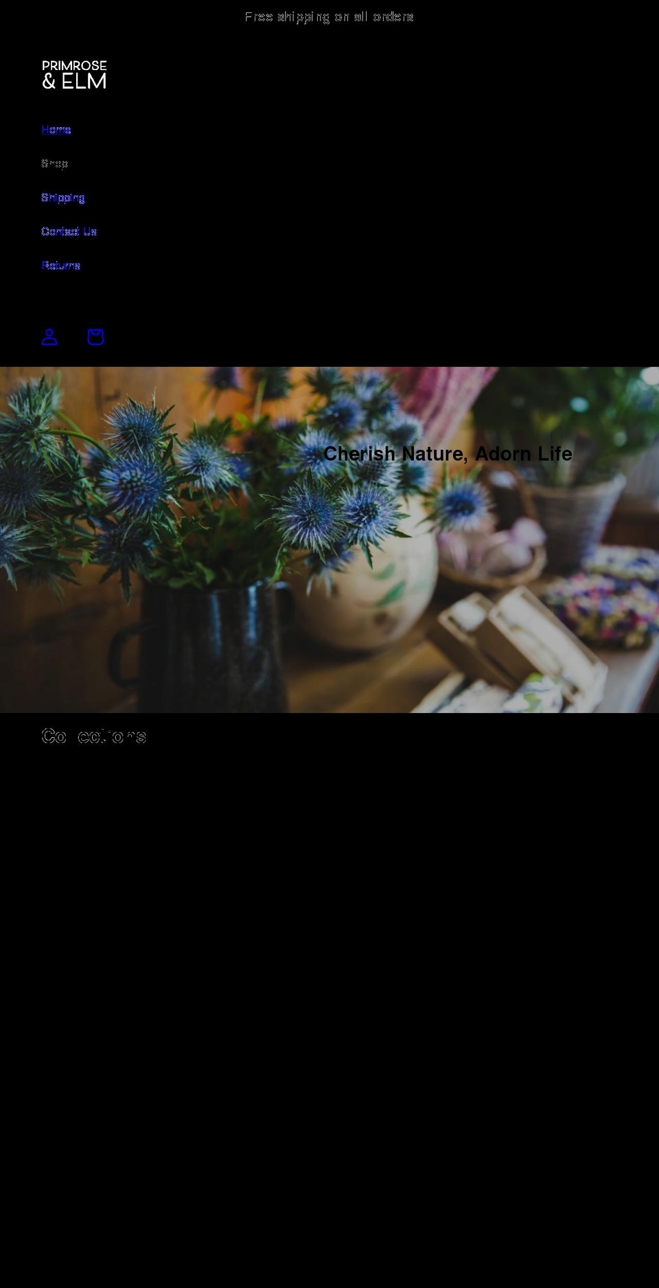 primroseandelm.com shopify website screenshot