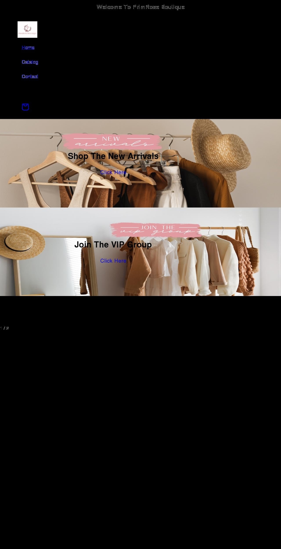 primroseboutique.net shopify website screenshot