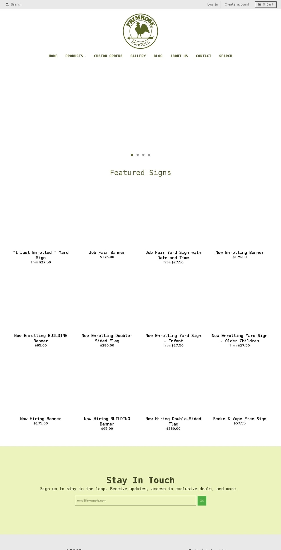 primrosesigns.com shopify website screenshot