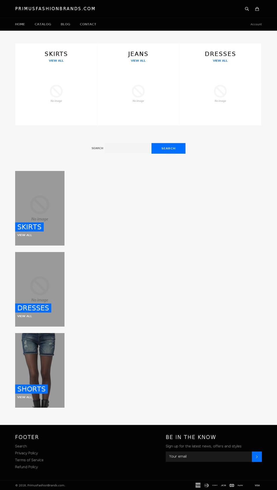 primusfashionbrands.com — Shopify storefront screenshot