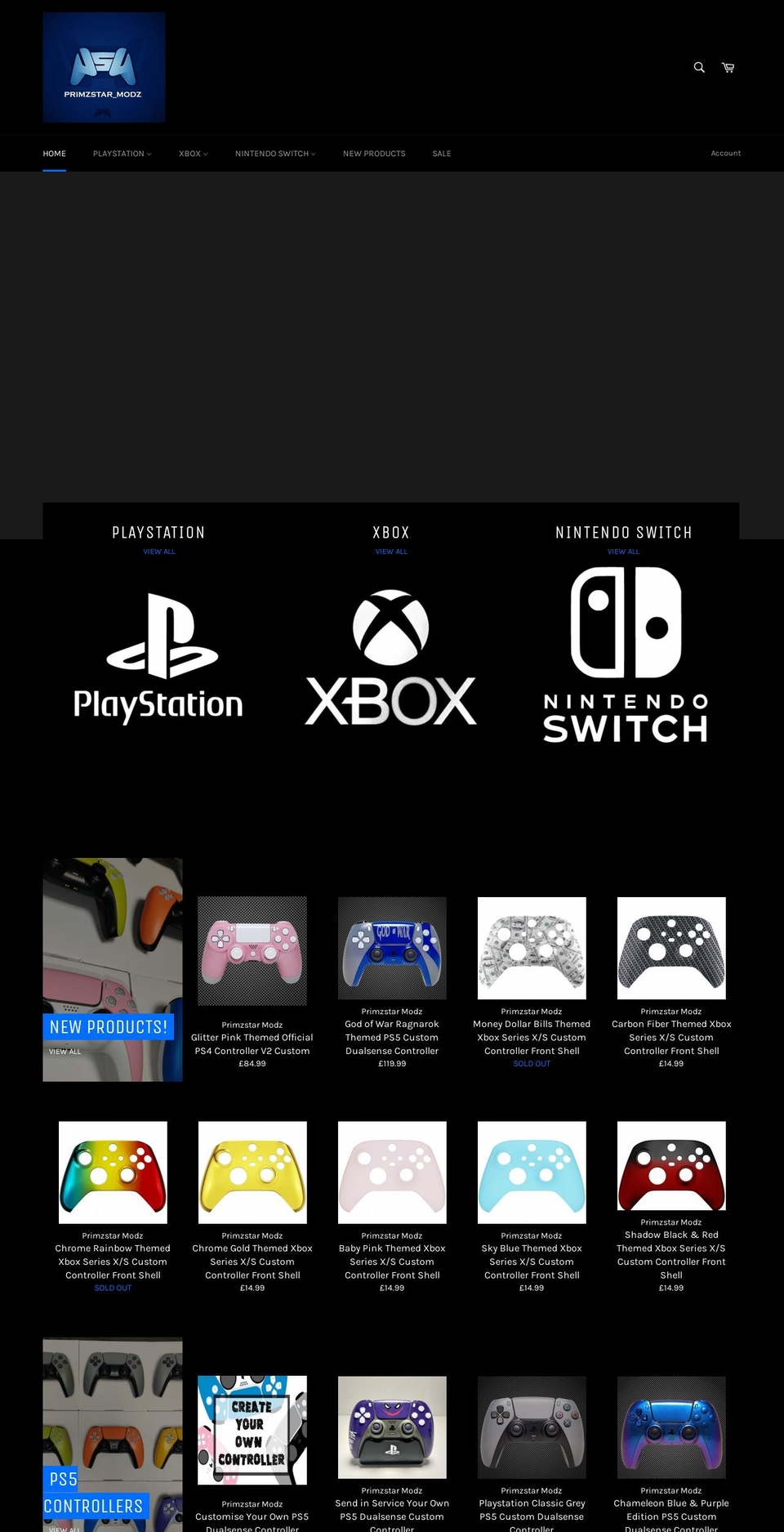 primzstarmodz.co.uk shopify website screenshot