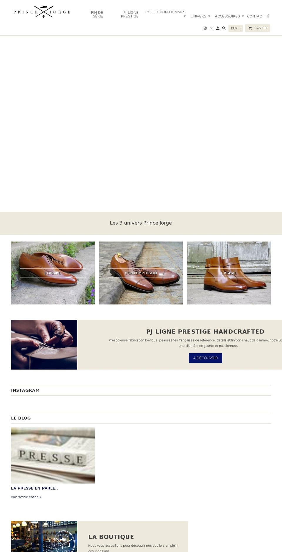 prince-jorge.com — Shopify storefront screenshot