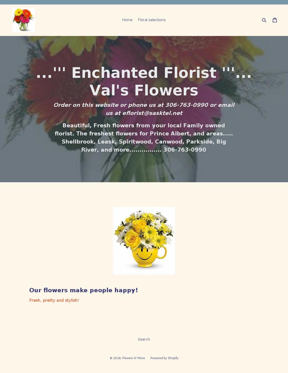 princealbertflowers.com — Shopify storefront screenshot