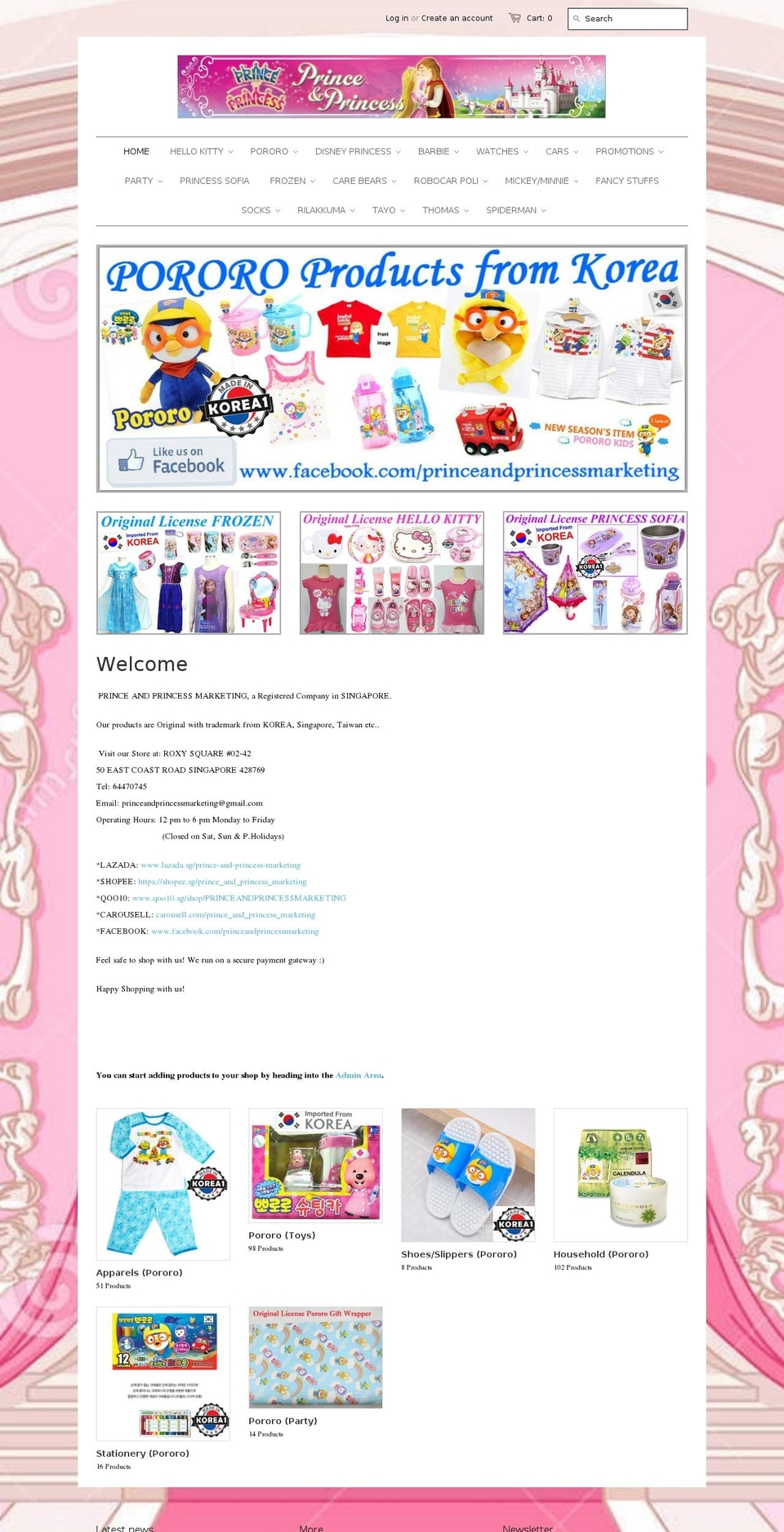 princeandprincessmarketing.com shopify website screenshot