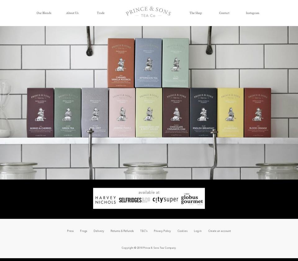 princeandsonsteacompany.com — Shopify storefront screenshot