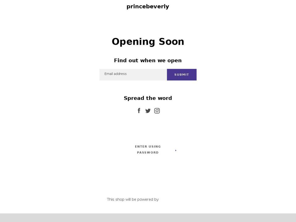 princebeverly.com shopify website screenshot