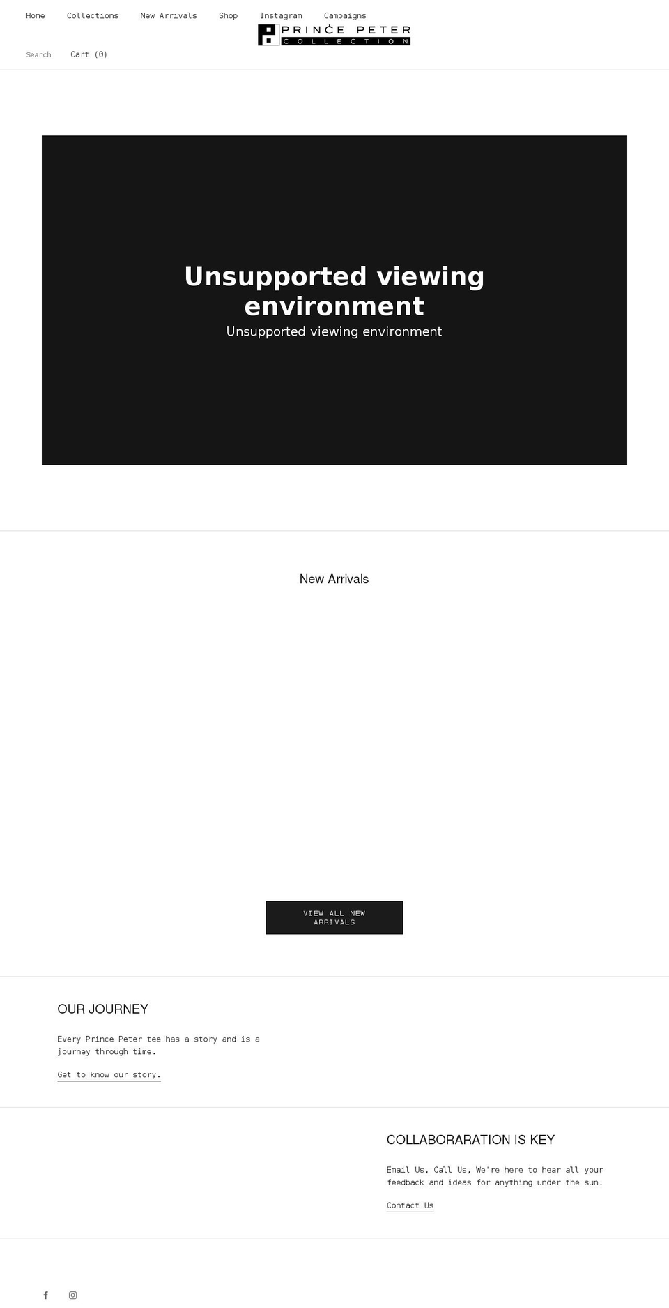 princepetercollection.com shopify website screenshot