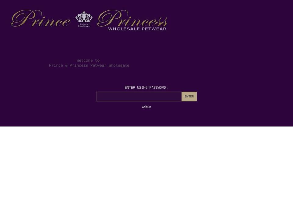 princeprincesspetwearwholesale.co.uk shopify website screenshot