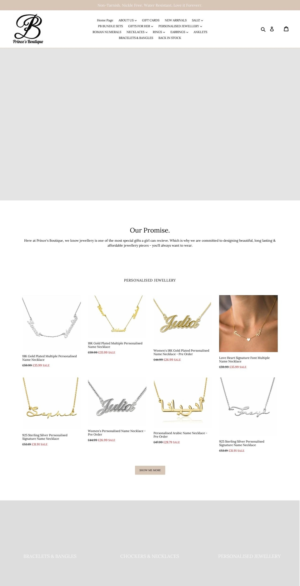 princesboutique.com shopify website screenshot