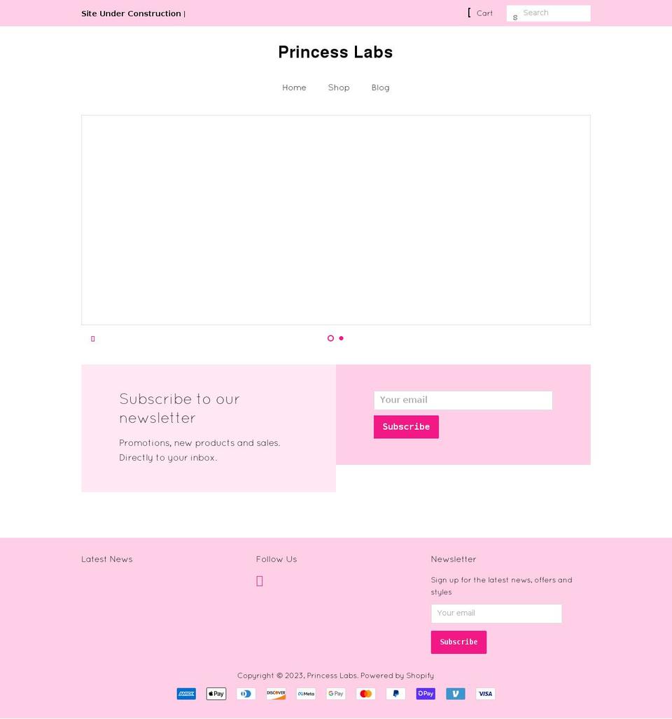 princess-labs.com shopify website screenshot