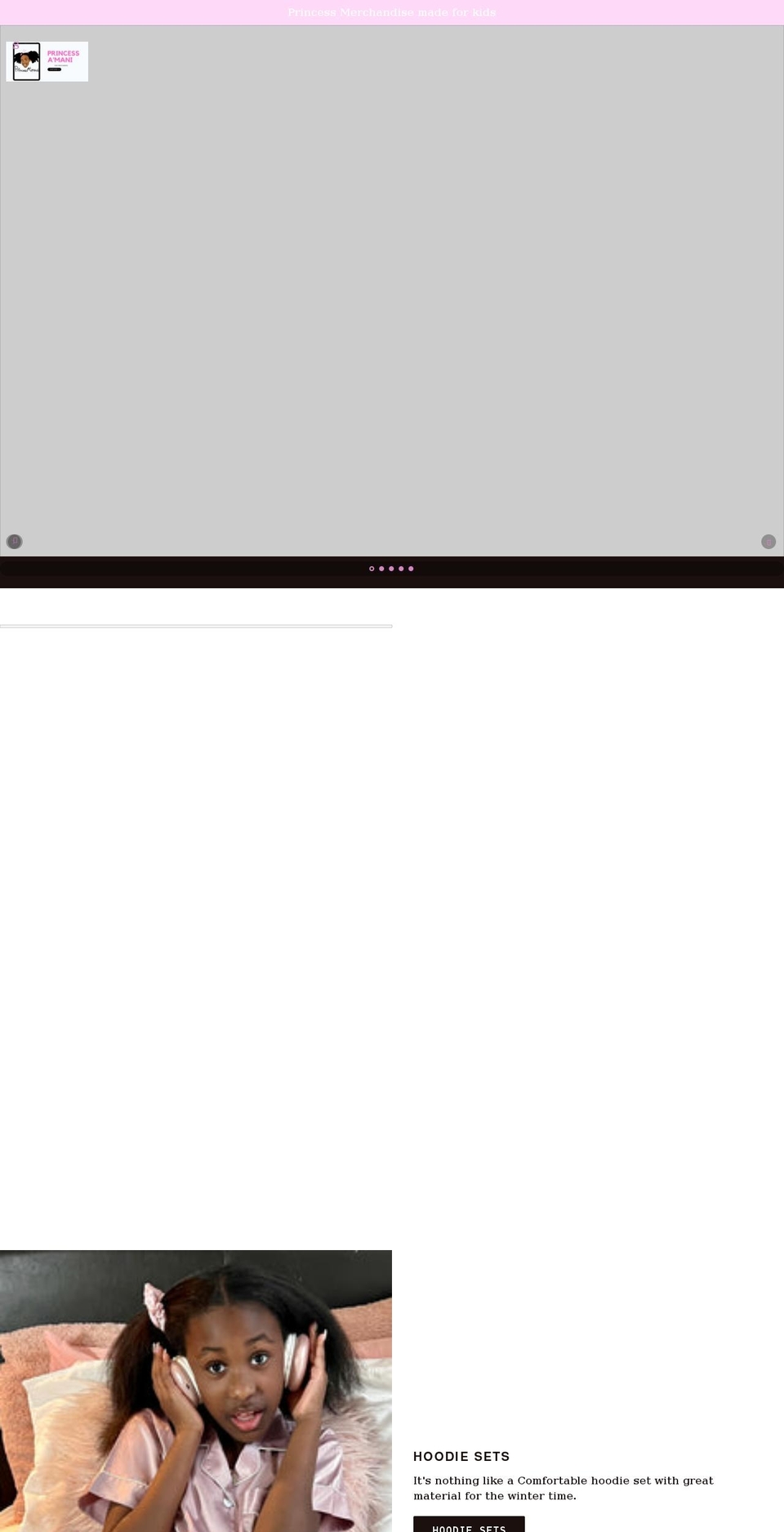 princessamani.com shopify website screenshot