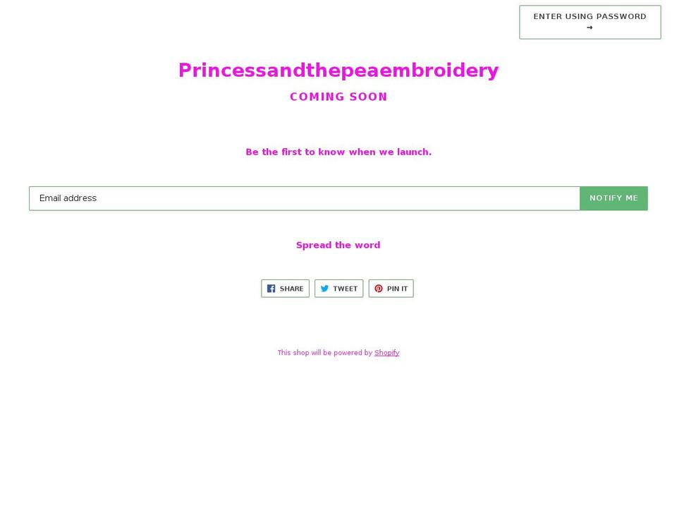 princessandthepeanj.com shopify website screenshot
