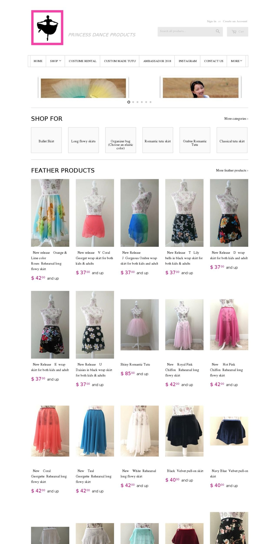 princessdanceproducts.com shopify website screenshot