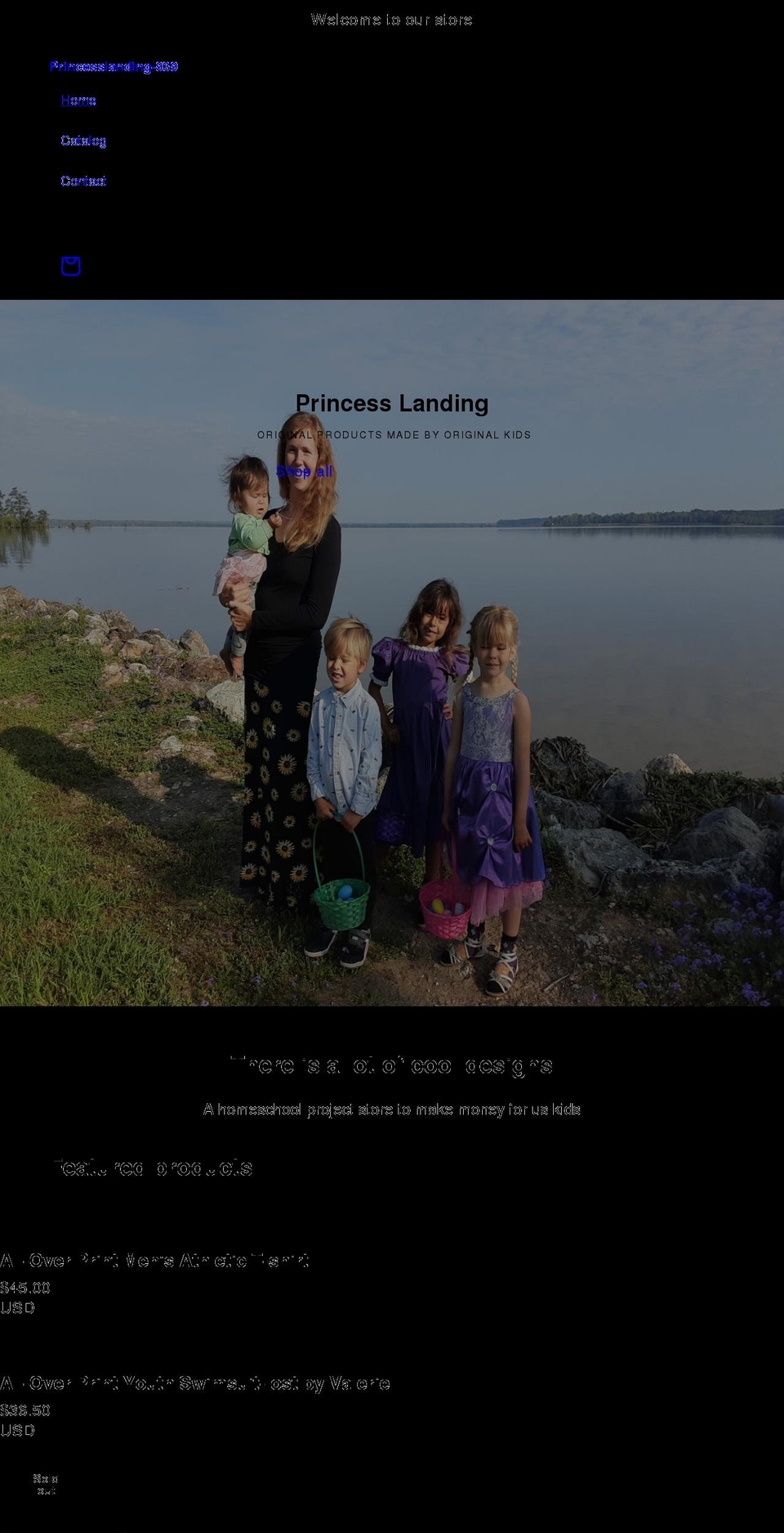 princesslanding.com — Shopify storefront screenshot