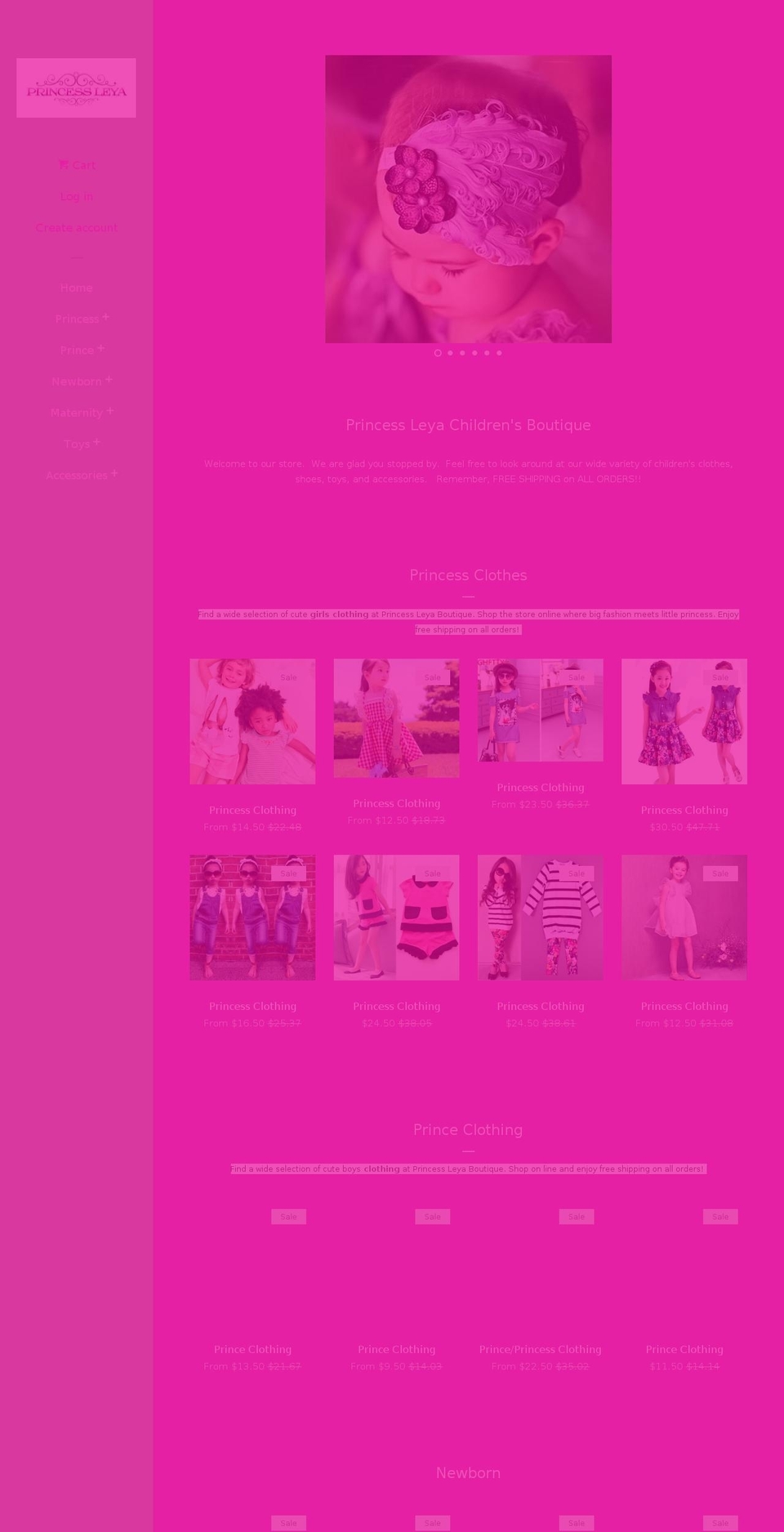 princessleya.com — Shopify storefront screenshot