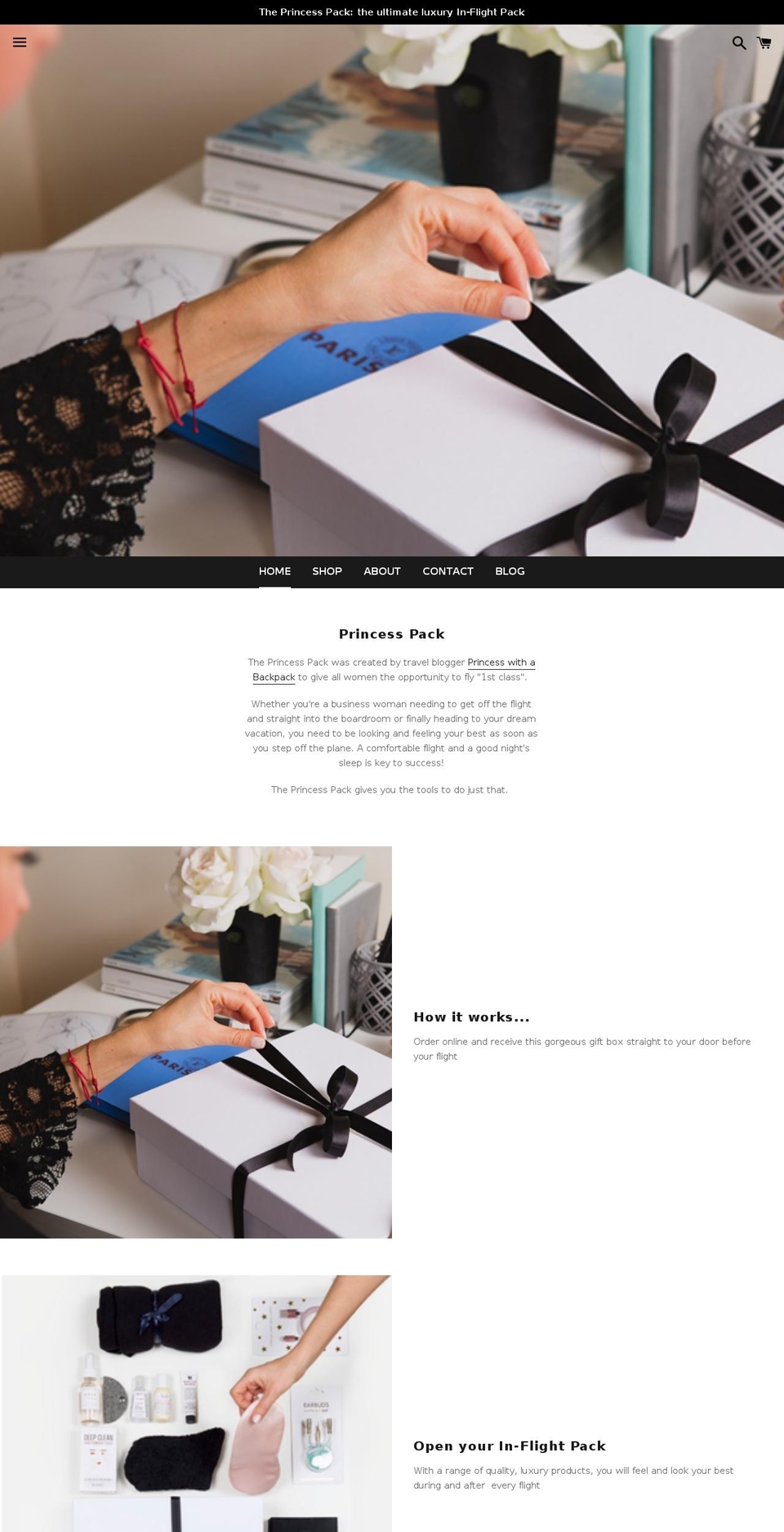 princesspack.com — Shopify storefront screenshot
