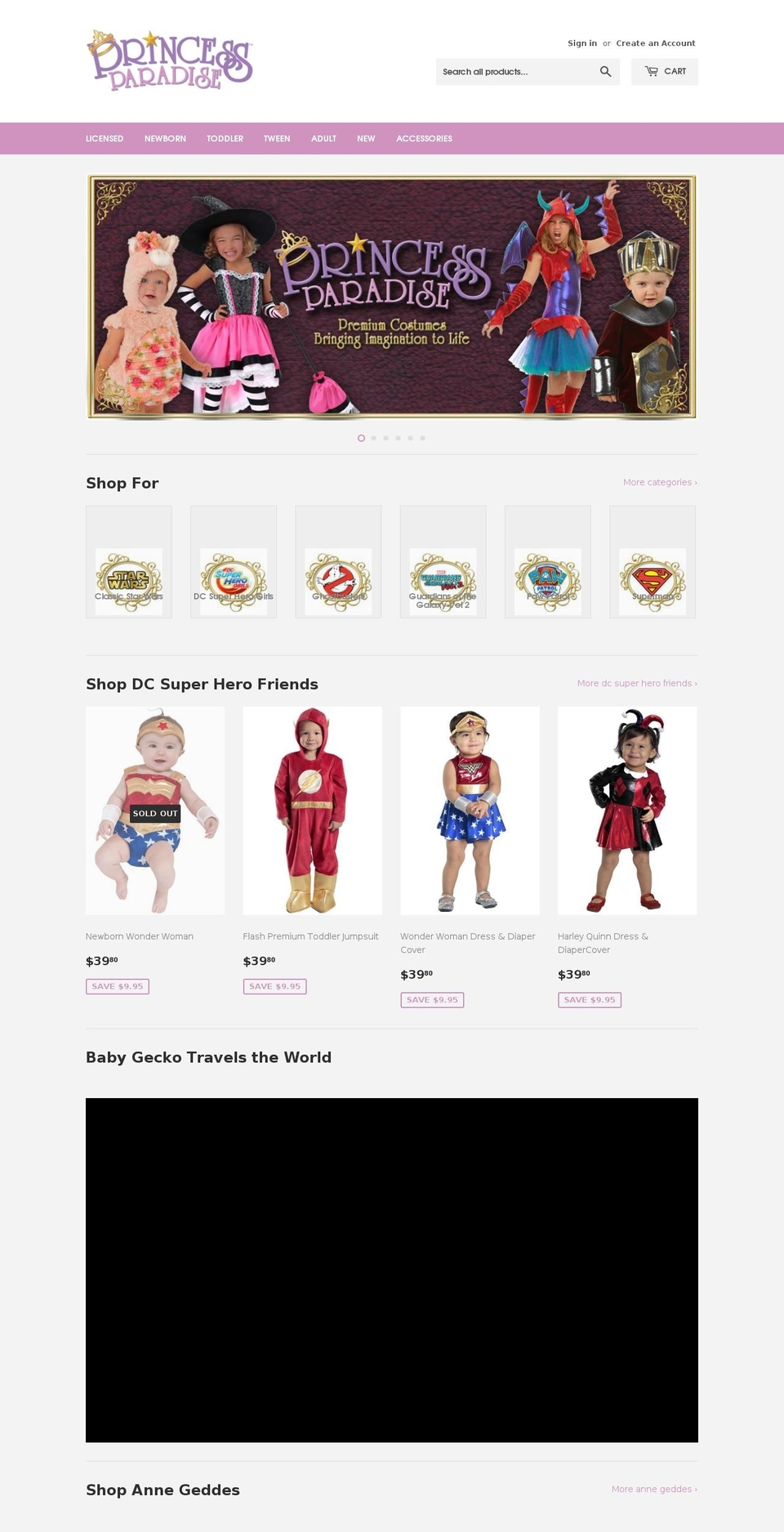 princessparadisestore.com — Shopify storefront screenshot