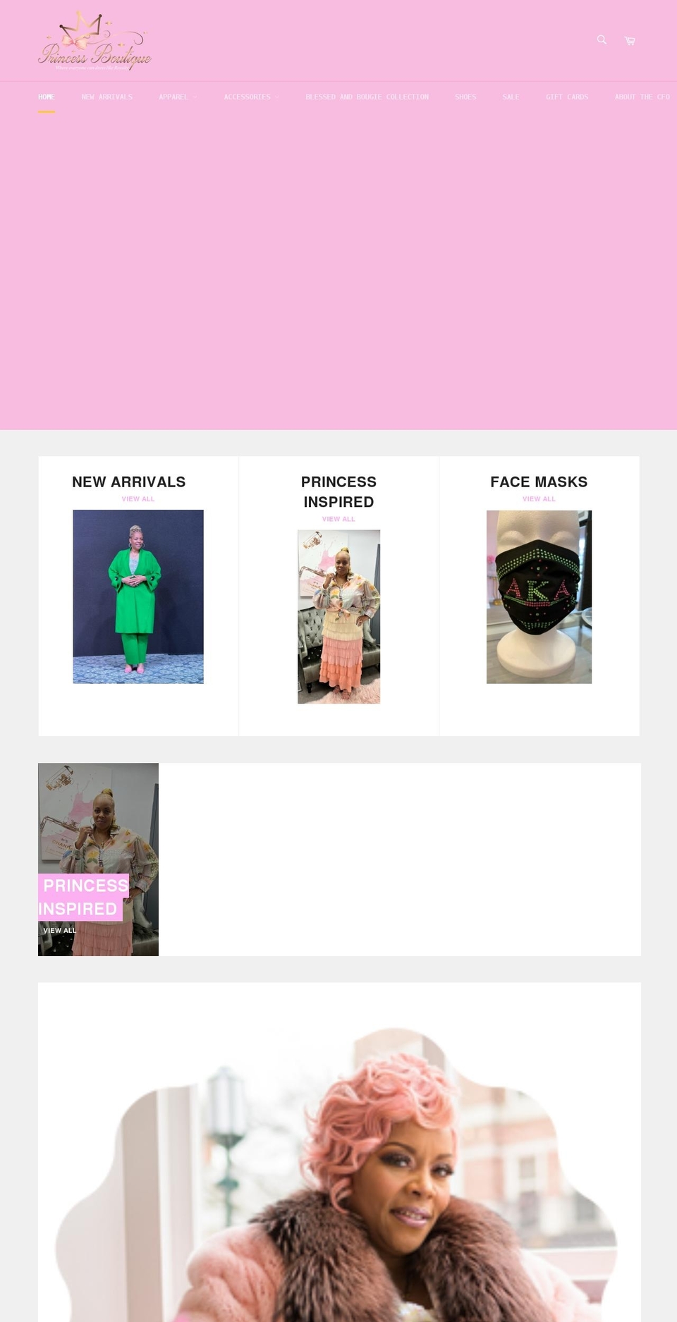 princessroyalboutique.com shopify website screenshot